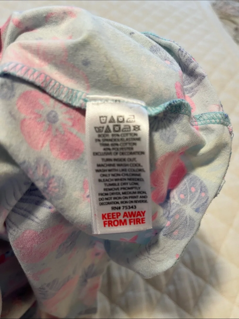 Tommy Bahama L 10/12 Girls' Tropical Floral Tank Dress - Aqua with Pink & Blue